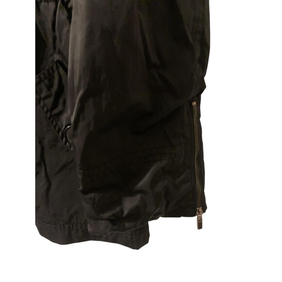 Zara Woman Jacket Womens Large Black Utility Hooded Safari Cotton Blend Pockets - Picture 4 of 6